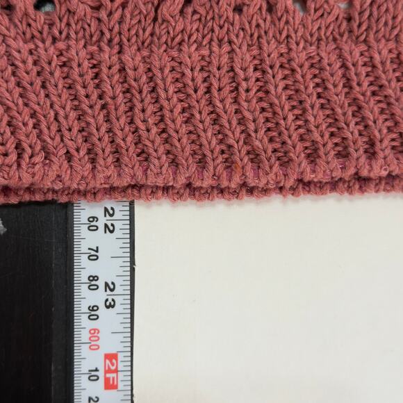 Zara Womens Dusty Rose Crochet Open Knit Hoodie Sweatshirt M NEW Unlined - Picture 10 of 11